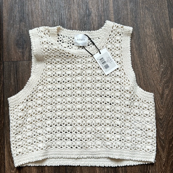 topshop white crochet top